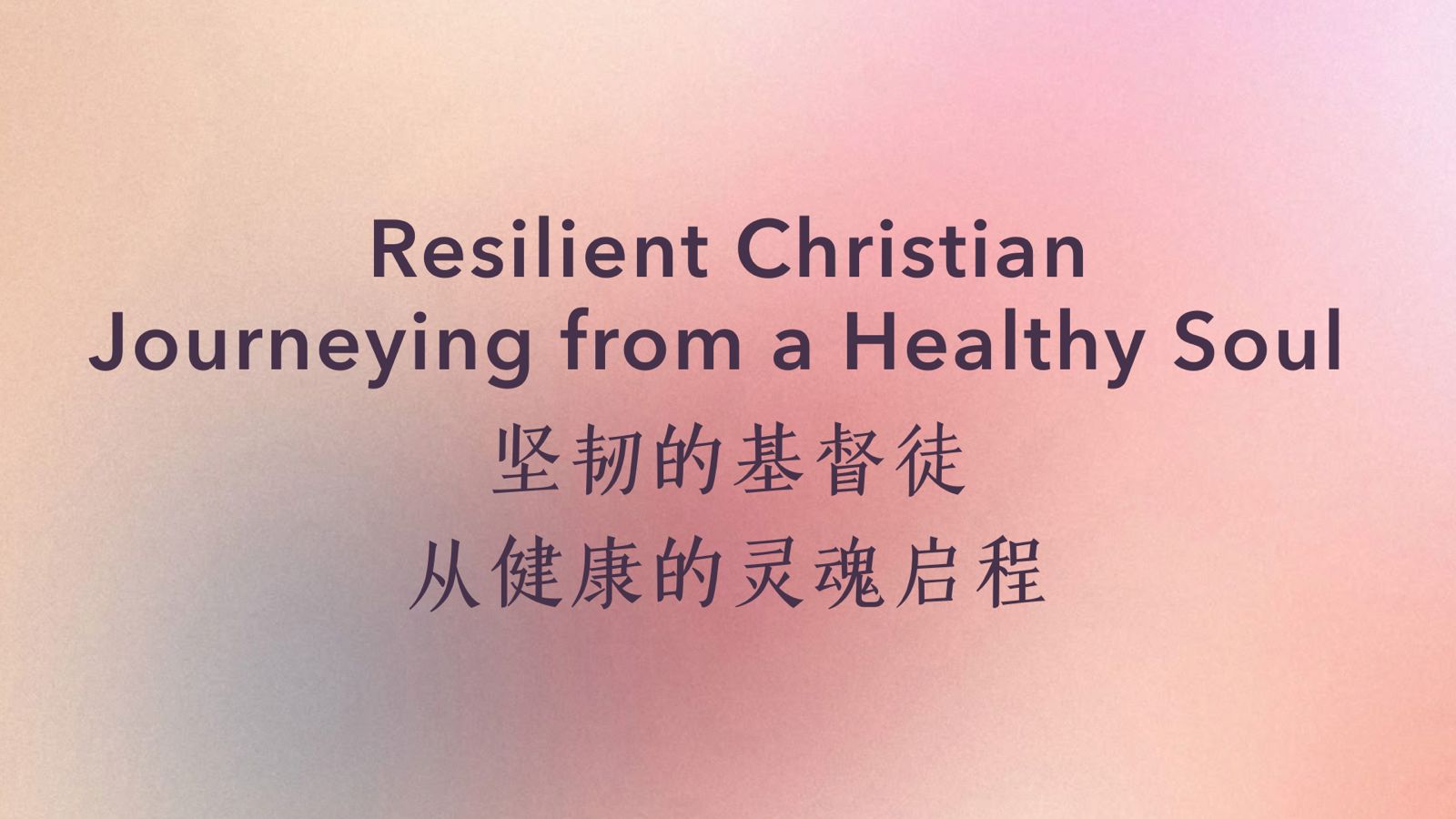 Resilient Christian - Journeying from a Healthy Soul